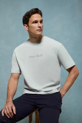 Camiseta gris azulado Saul relaxed fit de acabado peach effect con logo Minimal Combo Polo Club