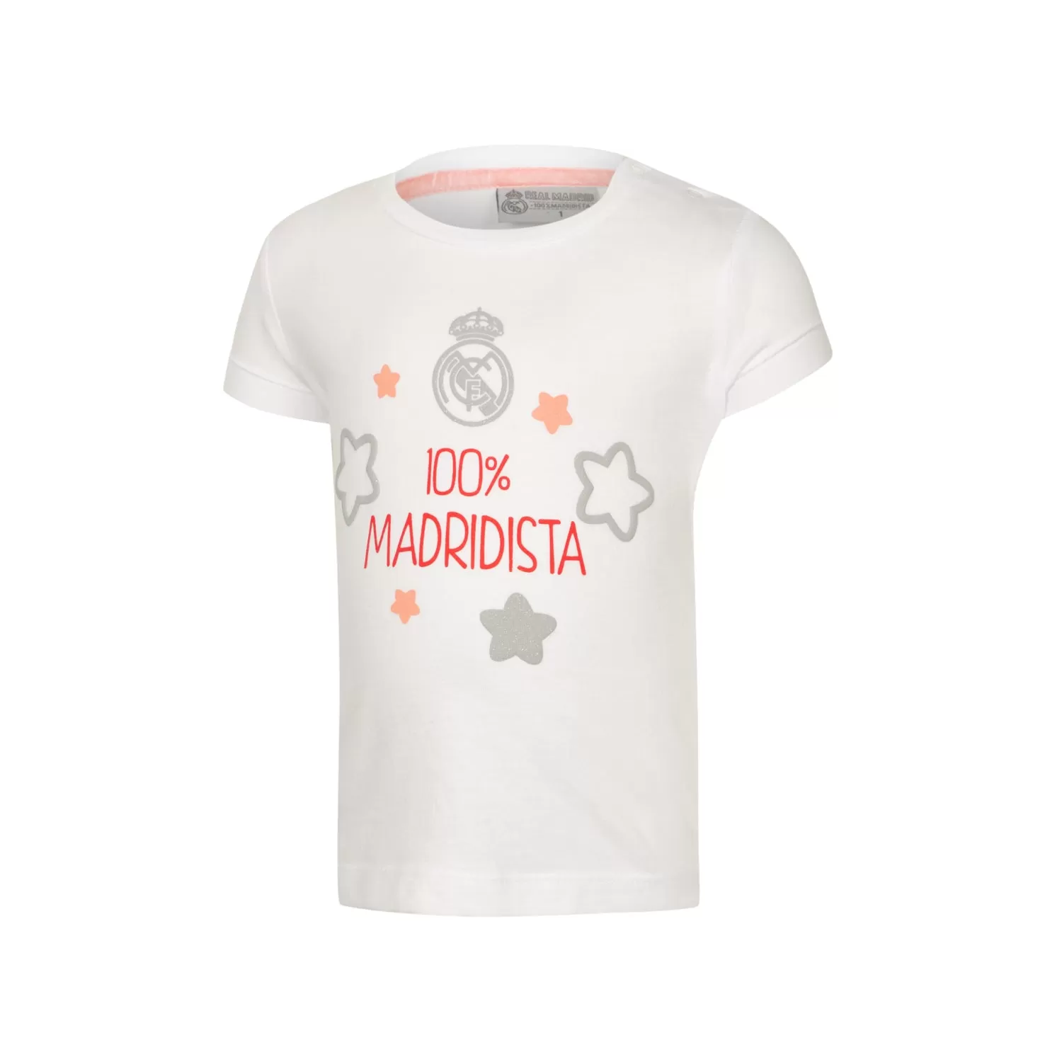 Camiseta Gráfica Blanca/Rosa Infantil Real Madrid