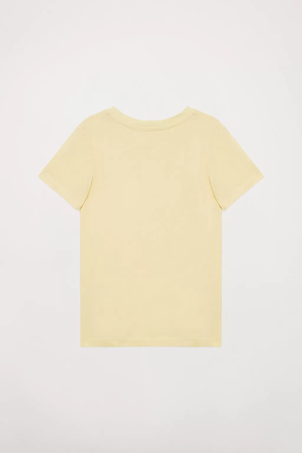 Camiseta orgánica de manga corta amarilla Neutrals kids con logo