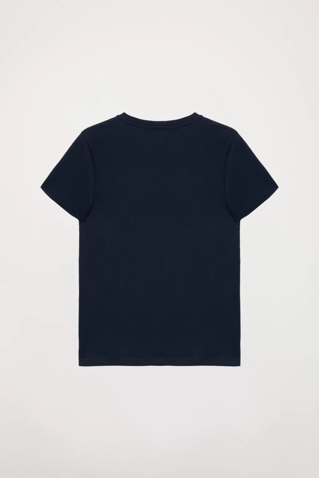 Camiseta orgánica de manga corta azul marino Neutrals kids con logo