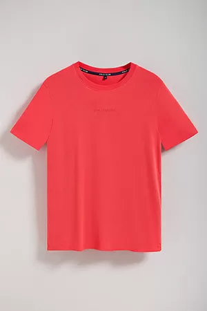 Camiseta Surfer loose fit coral con logo minimal engomado Polo Club