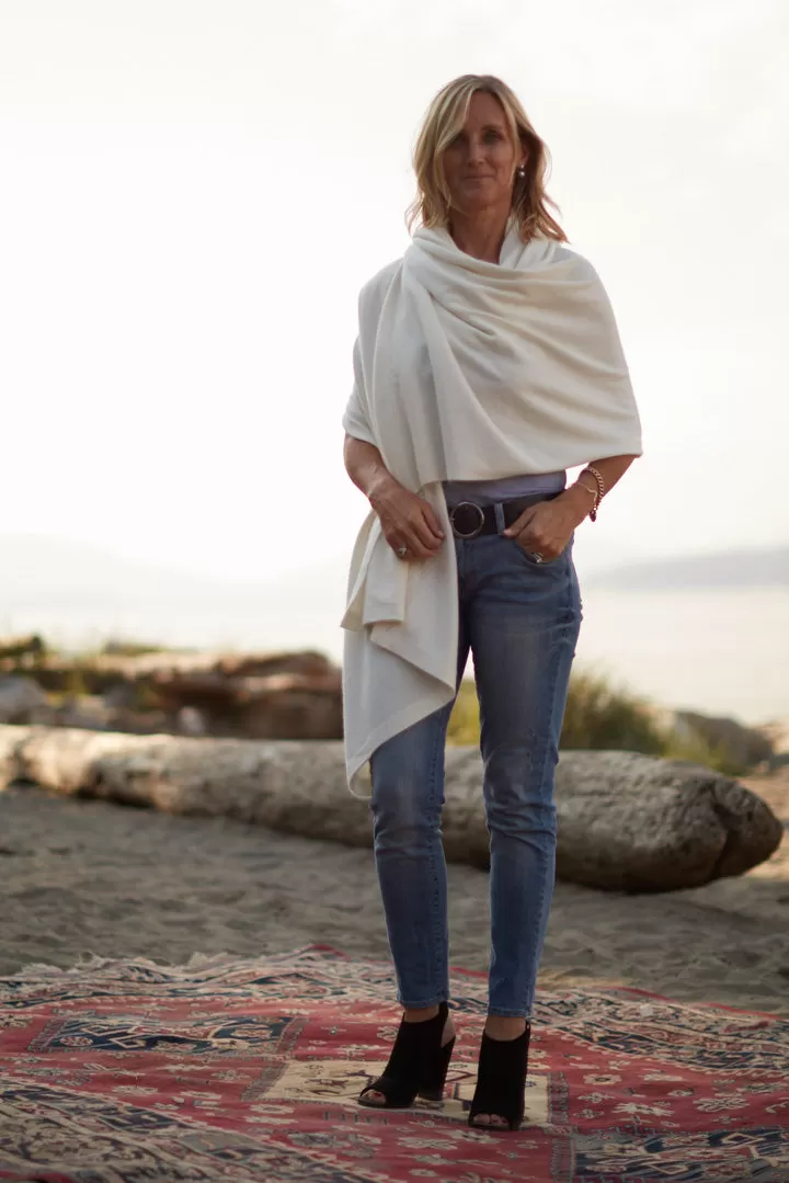 Cashmere Blanket Travel Wrap Cream | Parchment