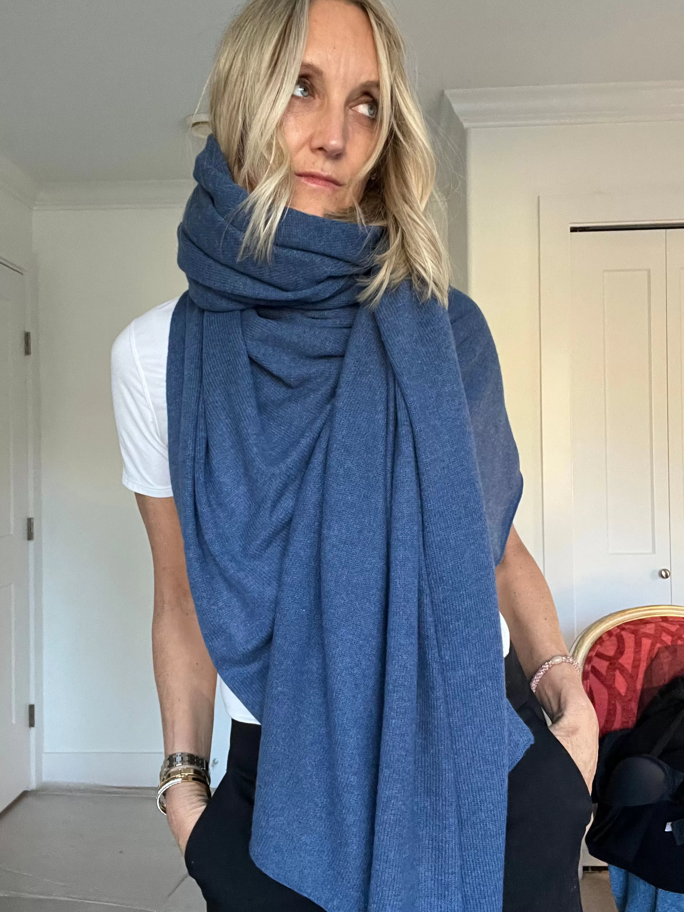 Cashmere Euro Wrap | Dark Denim