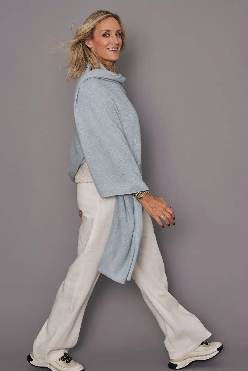 Cashmere Euro Wrap | Pale Blue