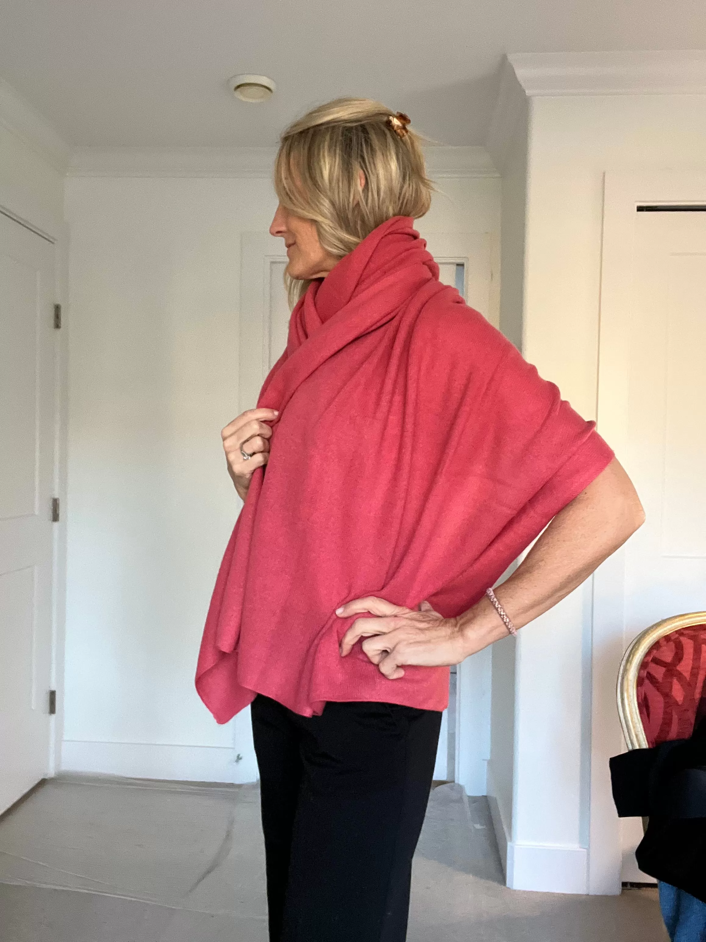 Cashmere Euro Wrap | Salmon