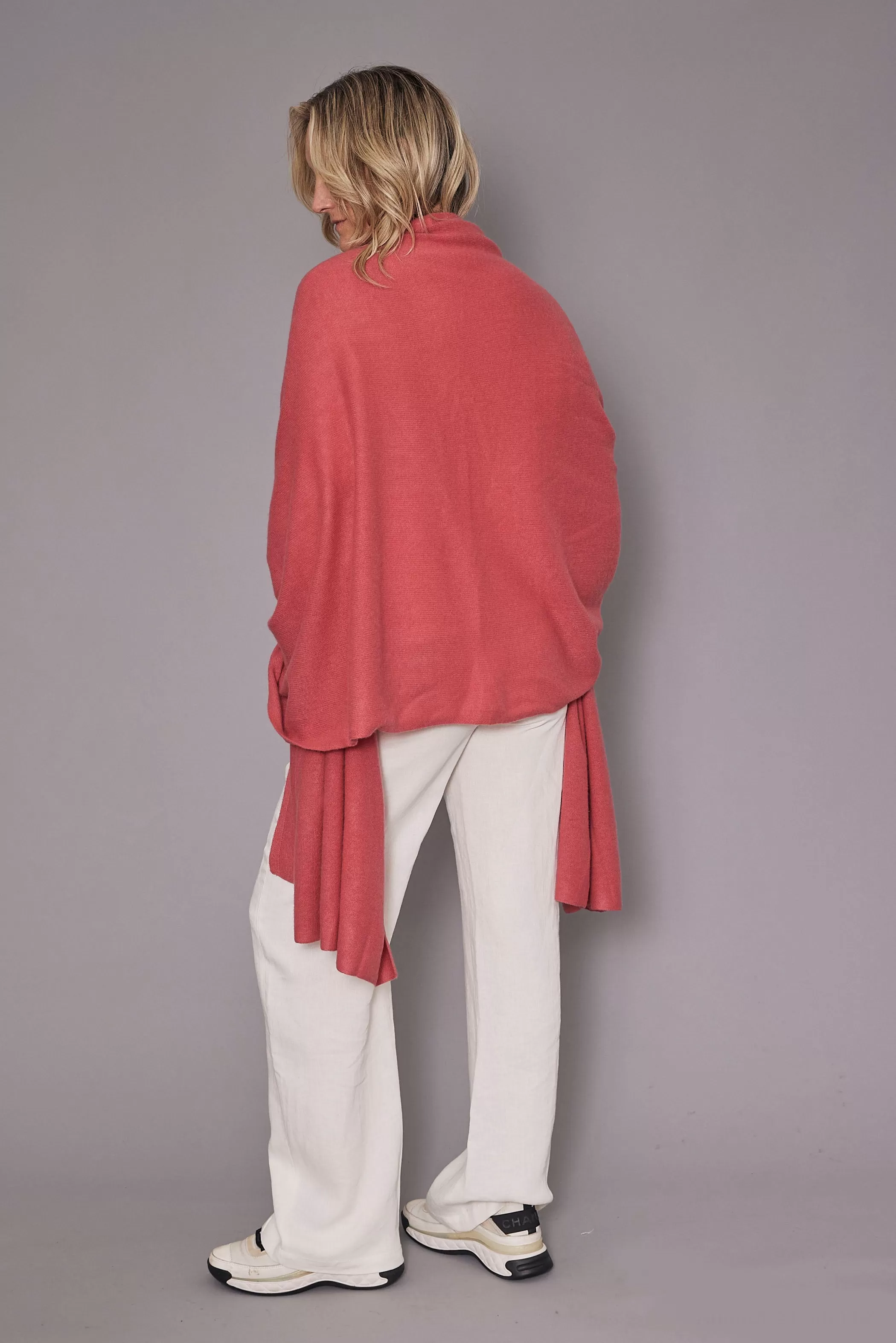 Cashmere Euro Wrap | Salmon