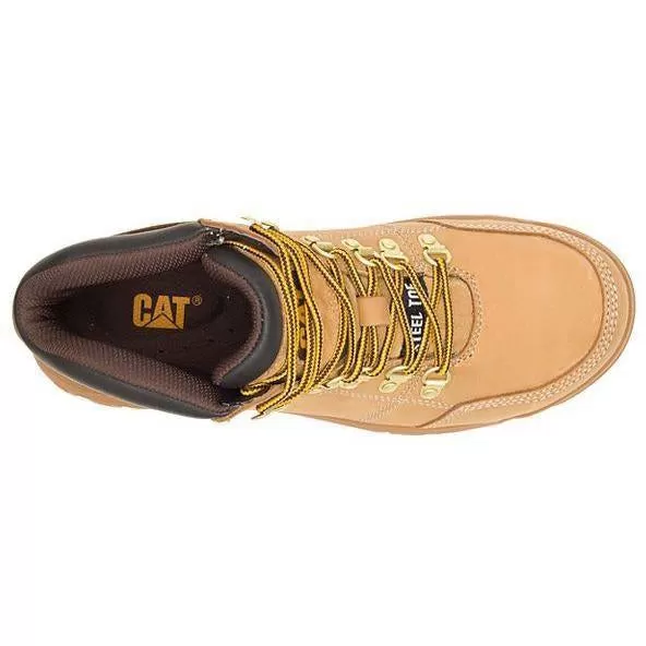 CAT Men's Outline Steel Toe Work Book - Wheat - P90801