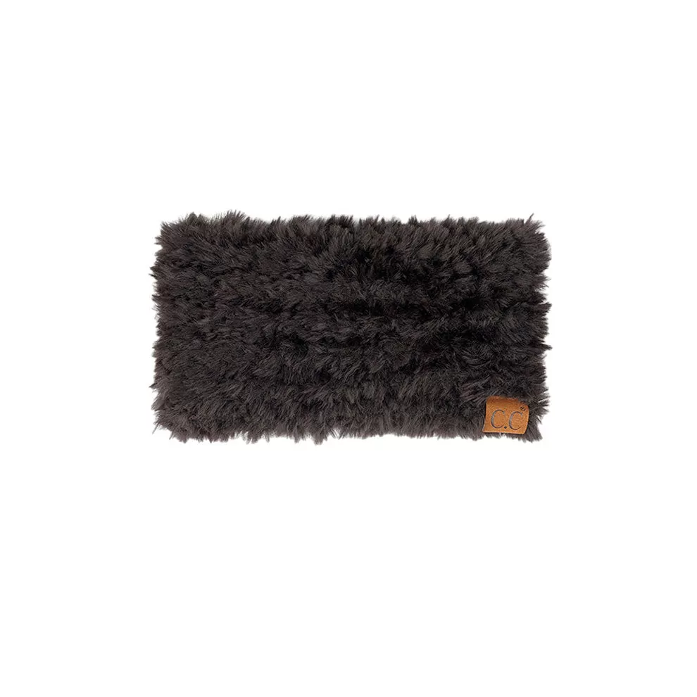 C.C Solid Color Faux Fur Headwrap