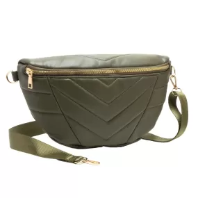 Chevron Patterned Solid Sling Bag