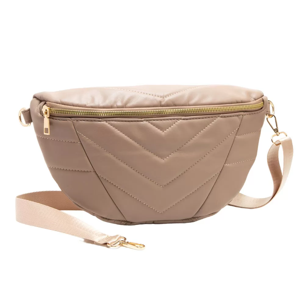 Chevron Patterned Solid Sling Bag