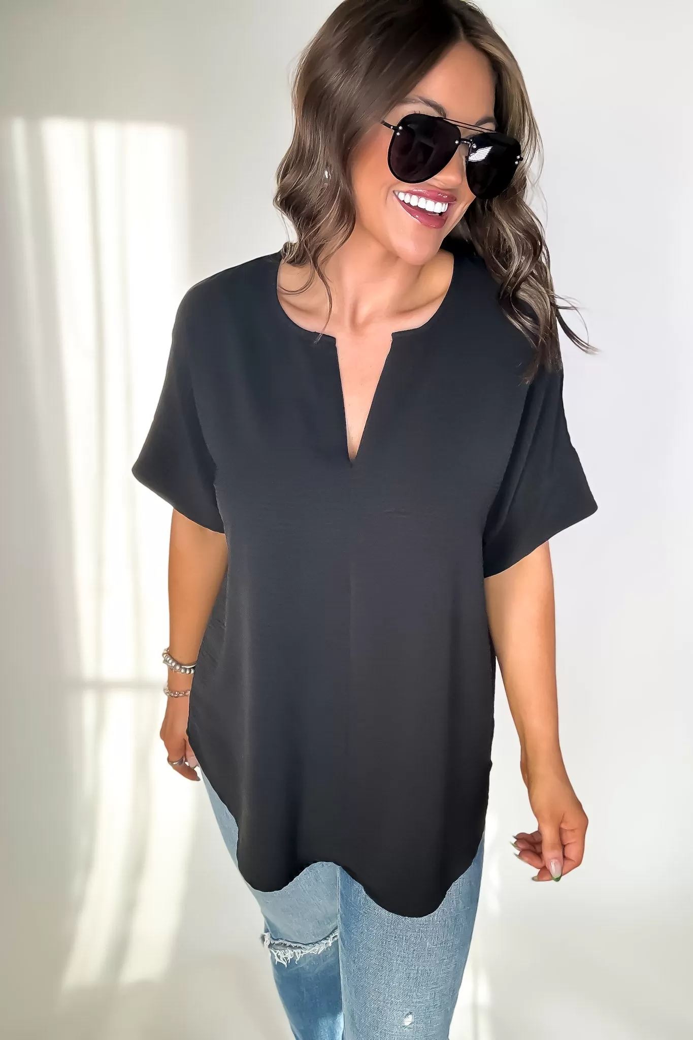 Chic And Polished Black Top