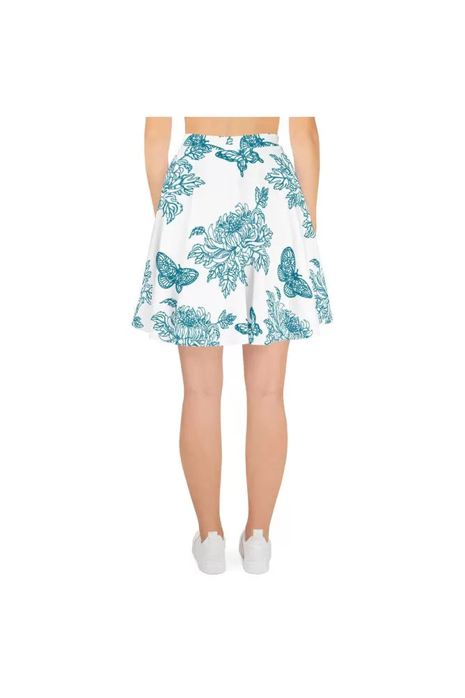 Chrysanthemum & Butterflies Skater Skirt