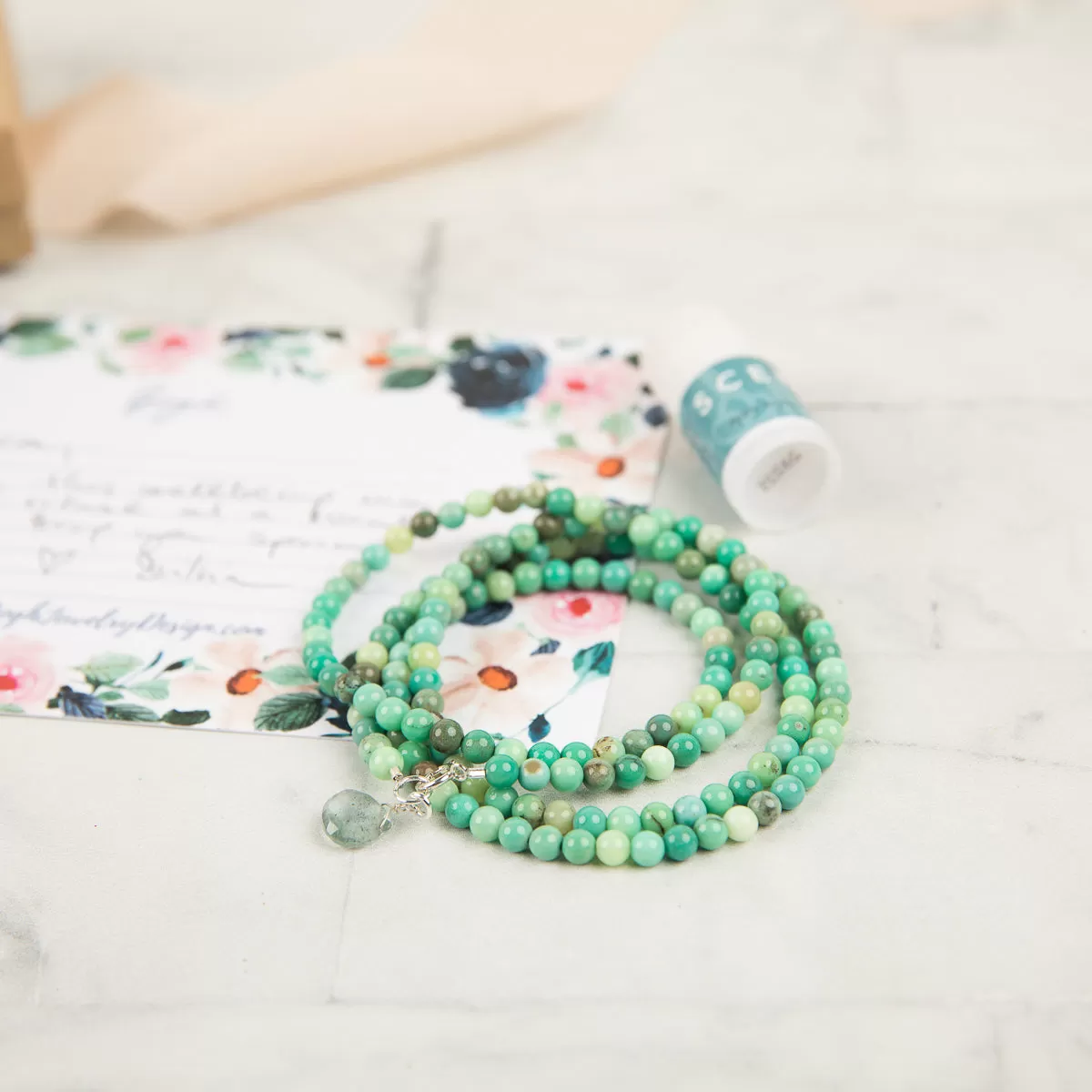 Chrysoprase Wrap Bracelet to Heal Your Inner Child - Bright Version