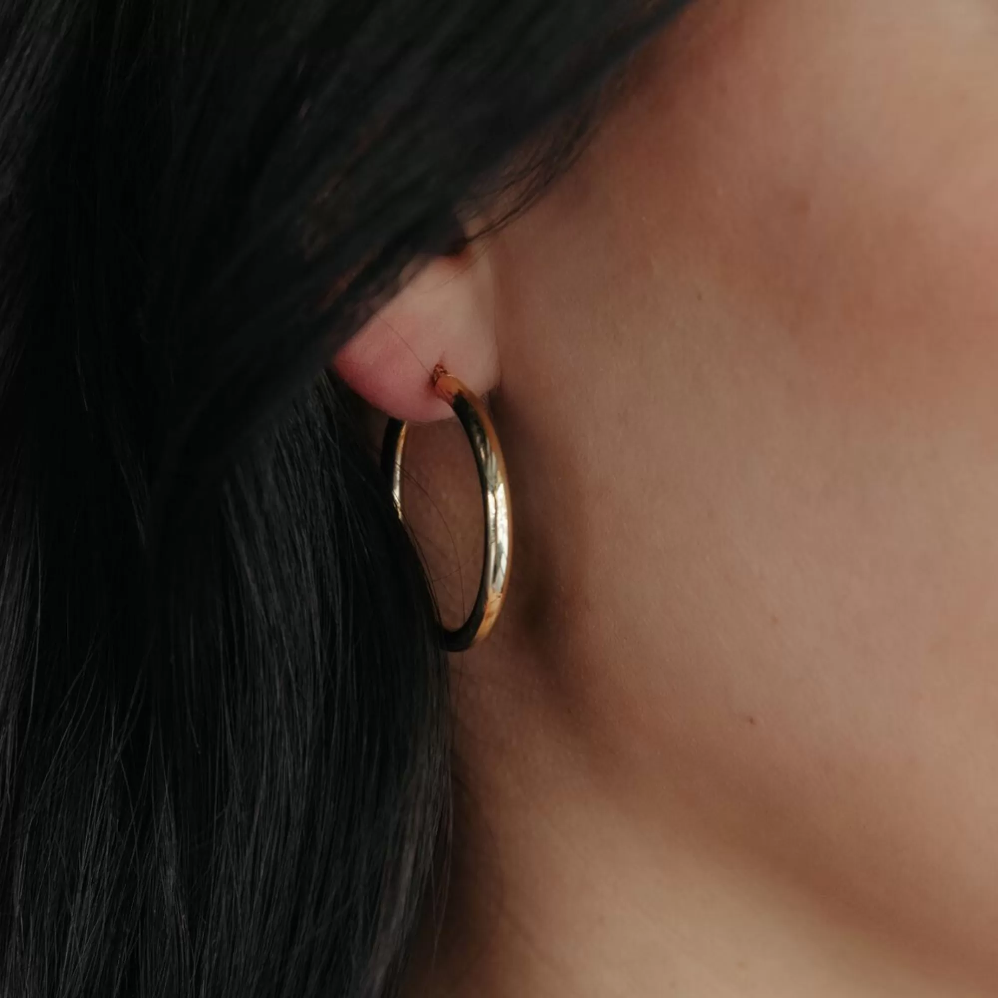 Classic 3mm Round Gold Hoop Earrings