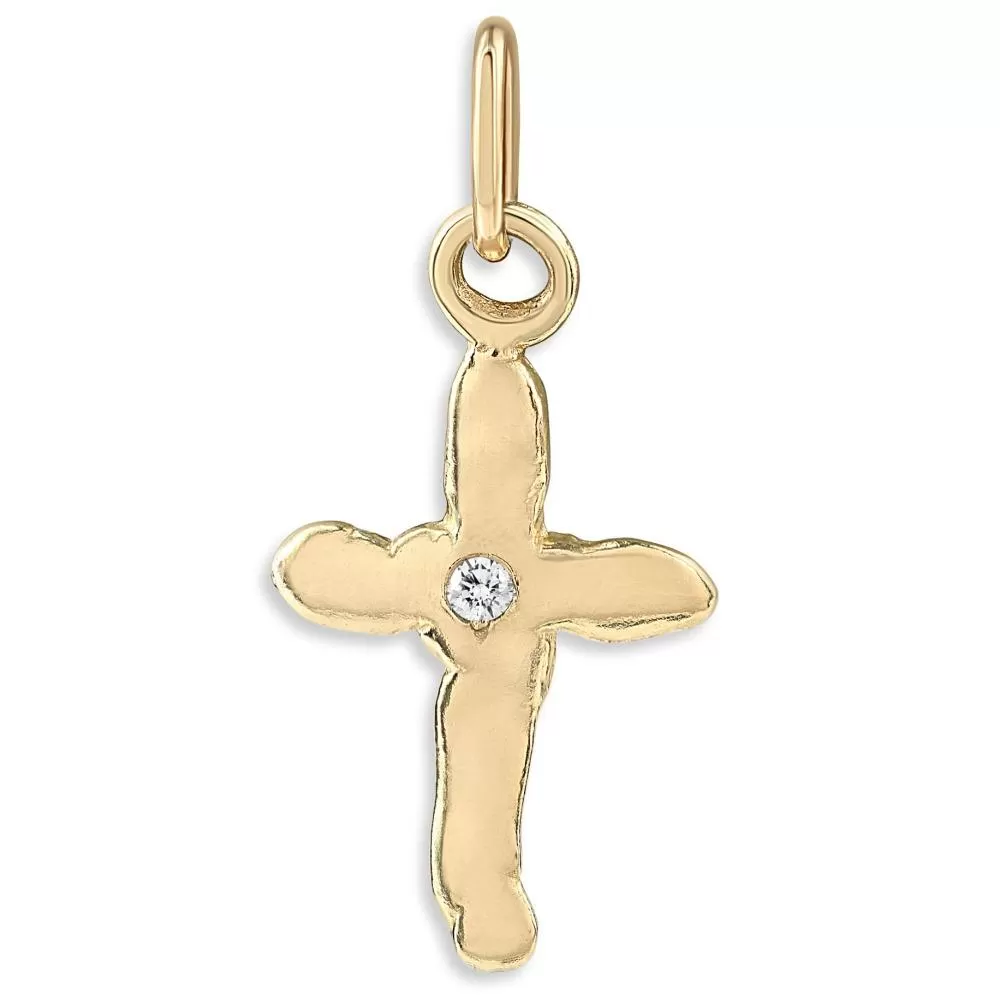 Cross Smushie Mini Charm with Diamond