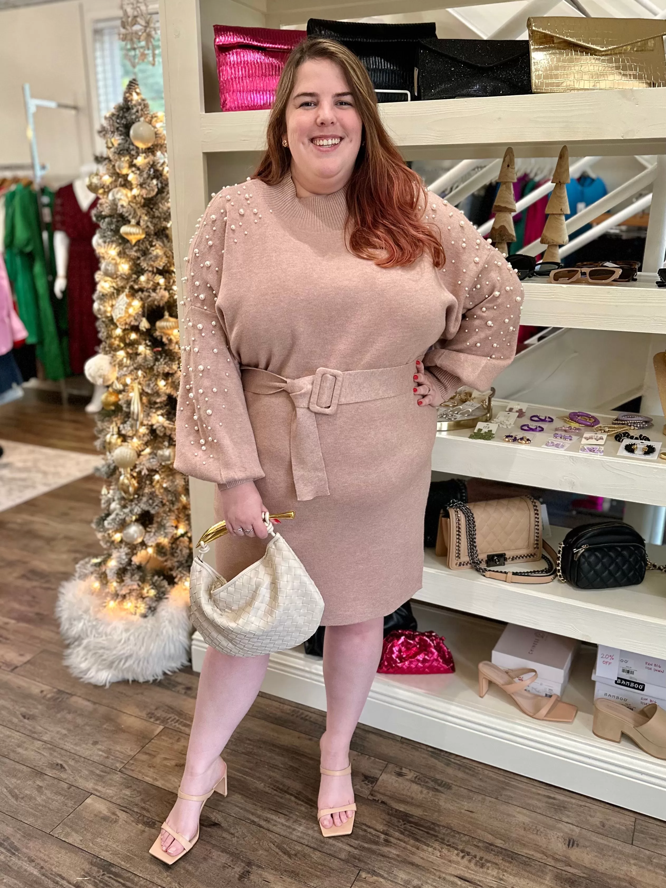 Curvy Pearl Sweater Dress