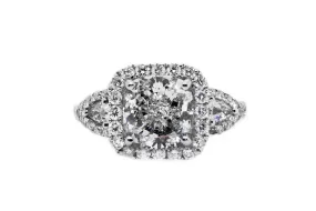 Cushion Cut Diamond Ring (3 Carat Center)