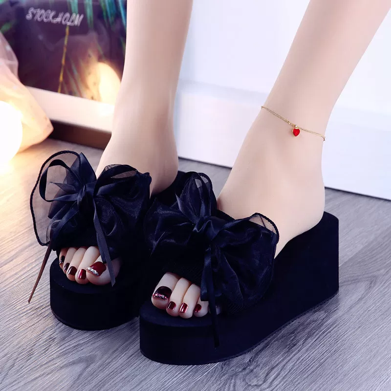 Cute Black Bow Sweet Chic Sandals ON880