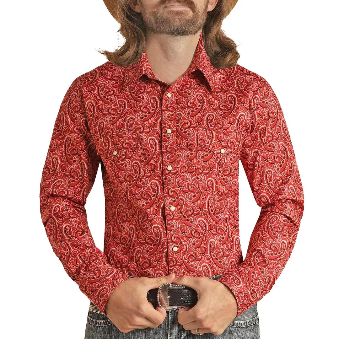 Dale Brisby Men's Bandana Print Snap Shirt