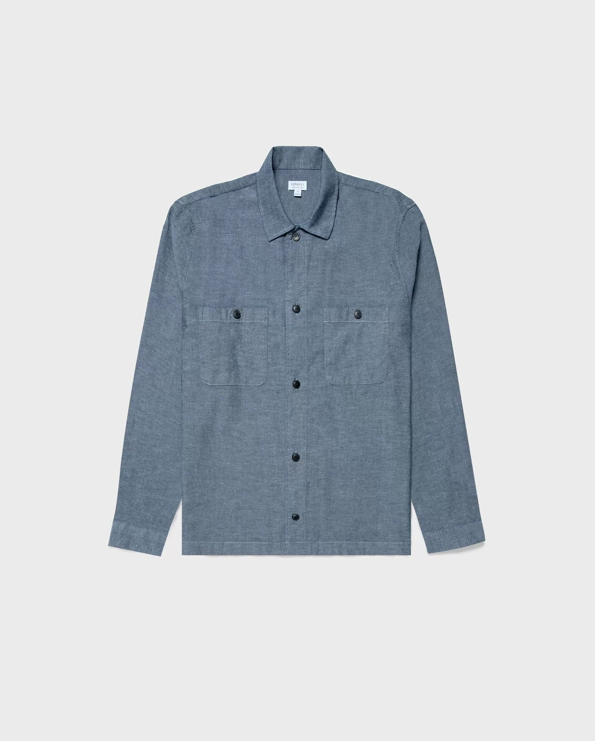 DENIM OVERSHIRT / MID BLUE CHAMBRAY