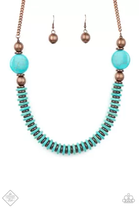 Desert Revival Copper and Turquoise Blue Stone Necklace - Paparazzi Accessories