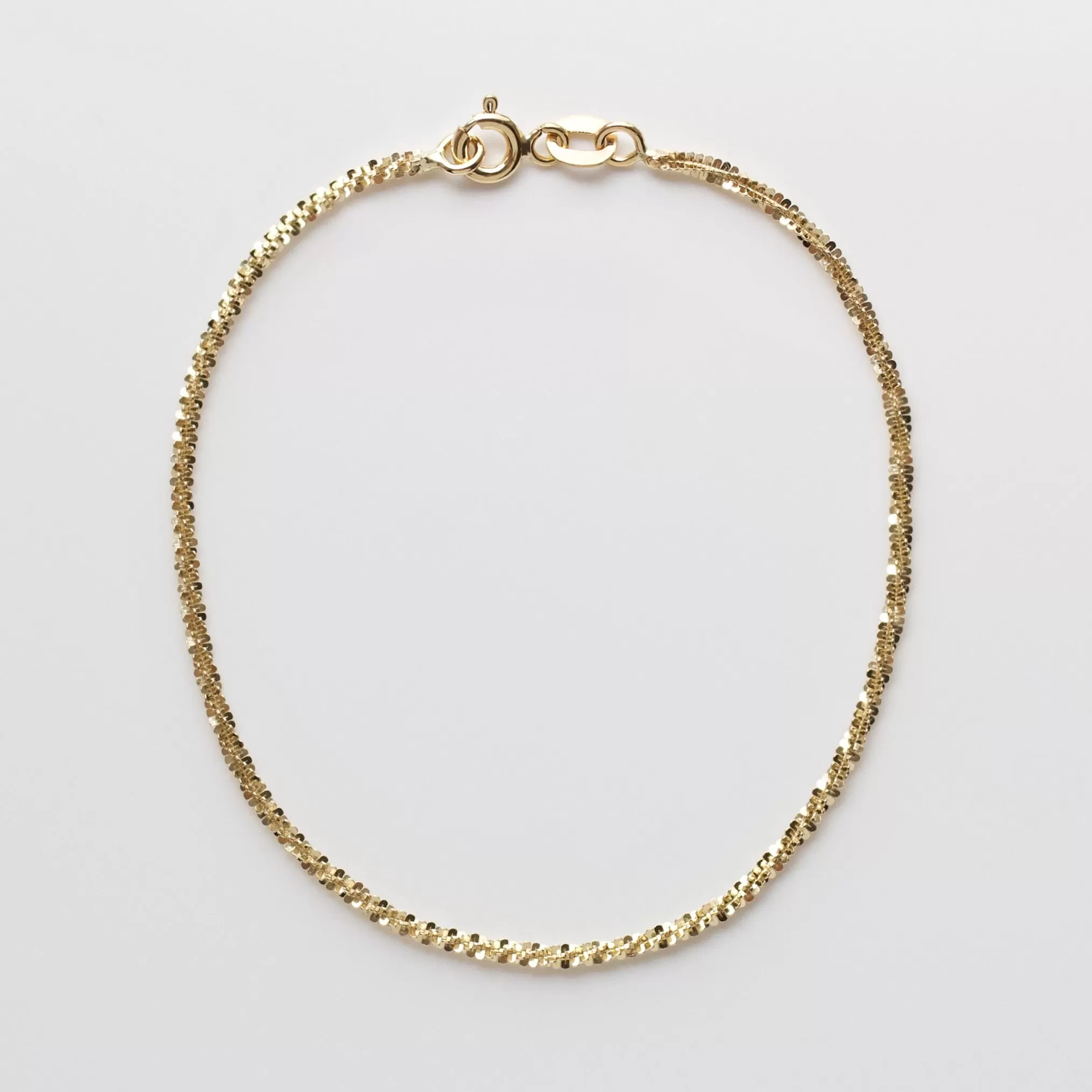 Diamond Cut Criss Cross Chain Bracelet