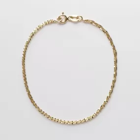 Diamond Cut Criss Cross Chain Bracelet