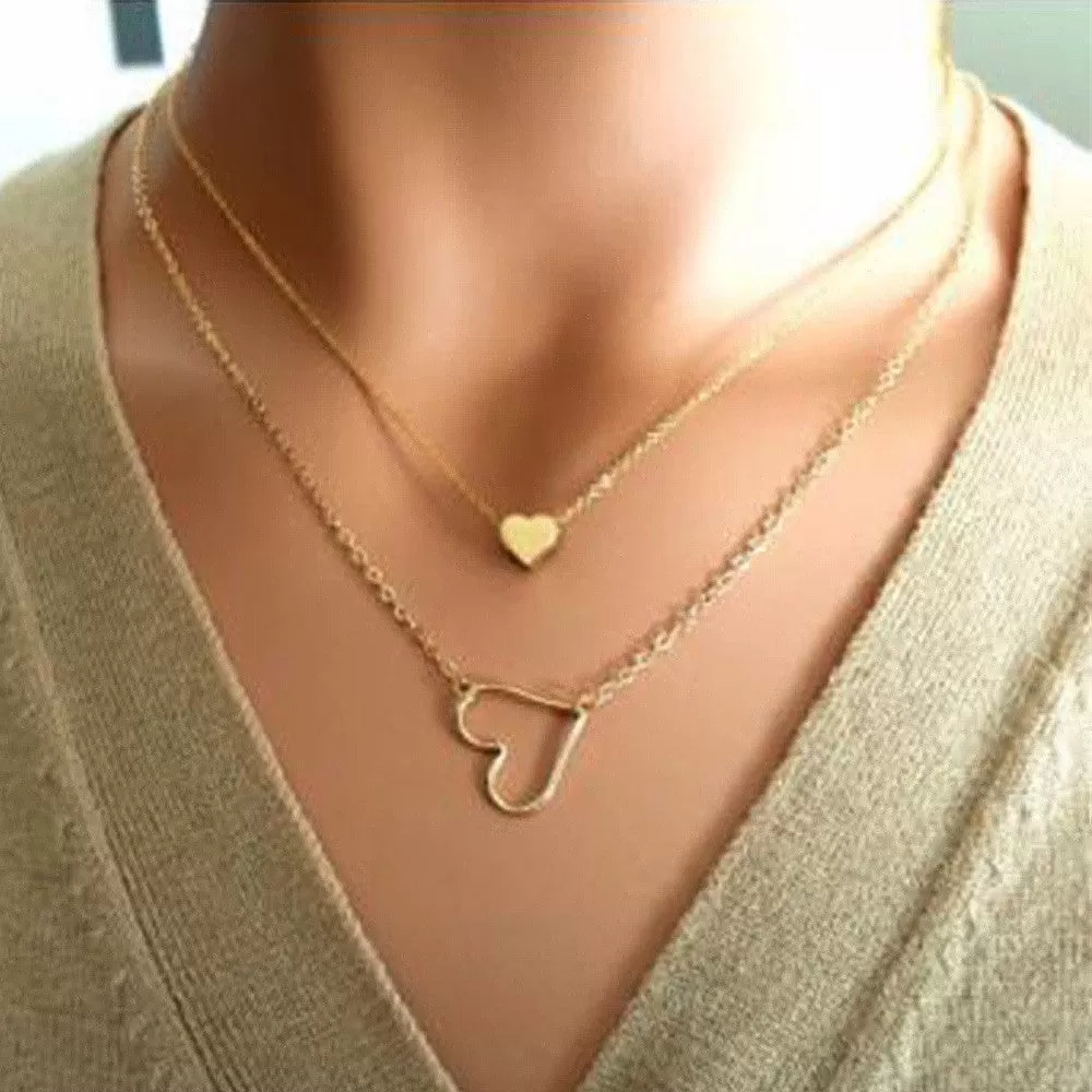 Double Layered Heart Necklace