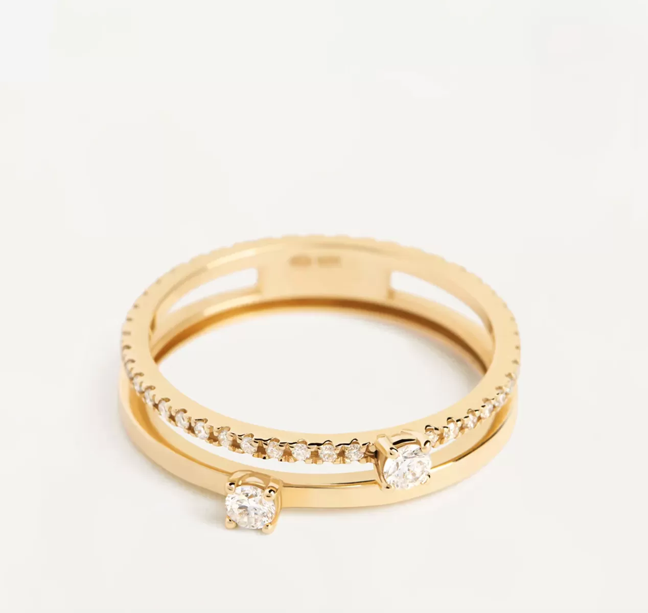 Double Layered Ring in 14k Gold over Sterling Silver