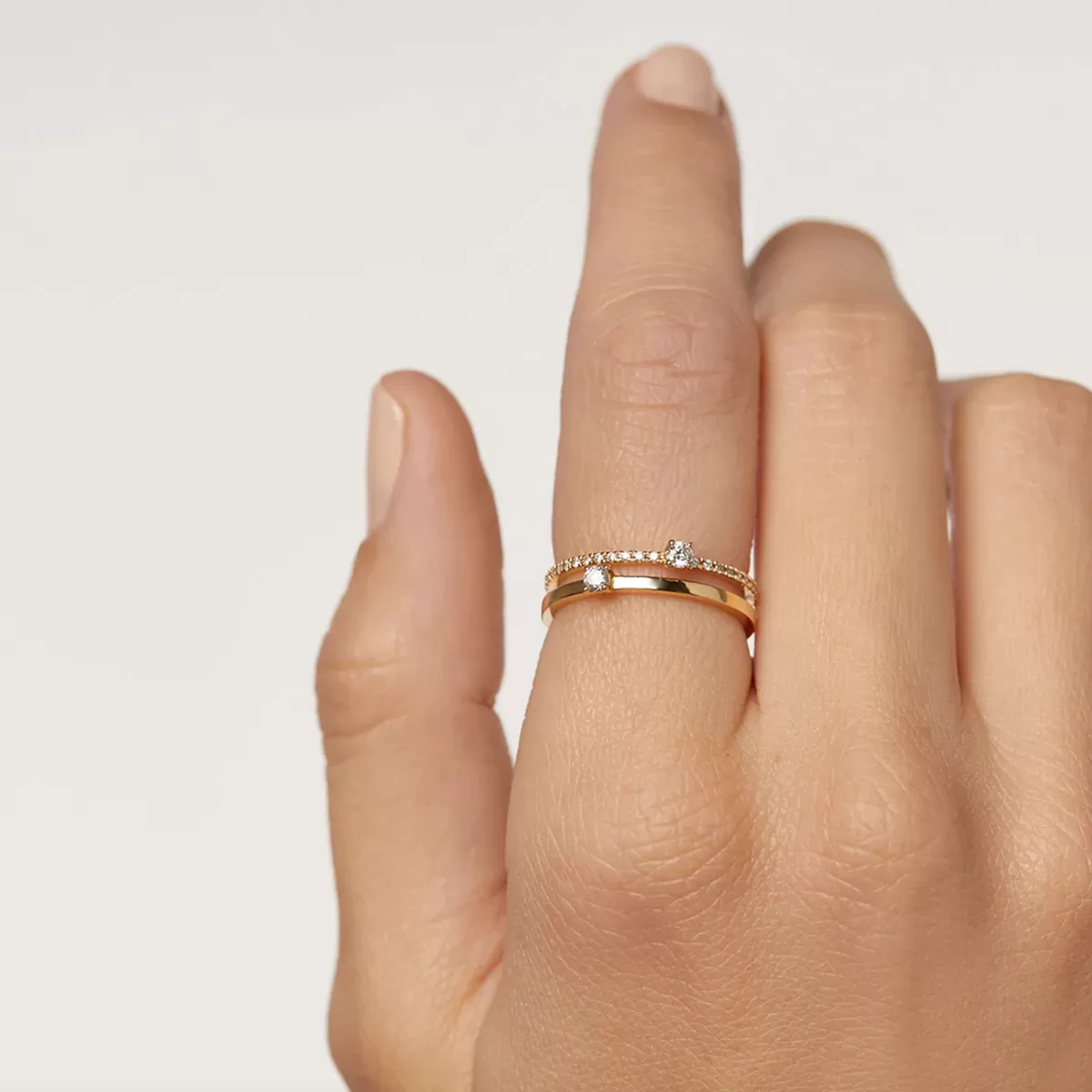 Double Layered Ring in 14k Gold over Sterling Silver