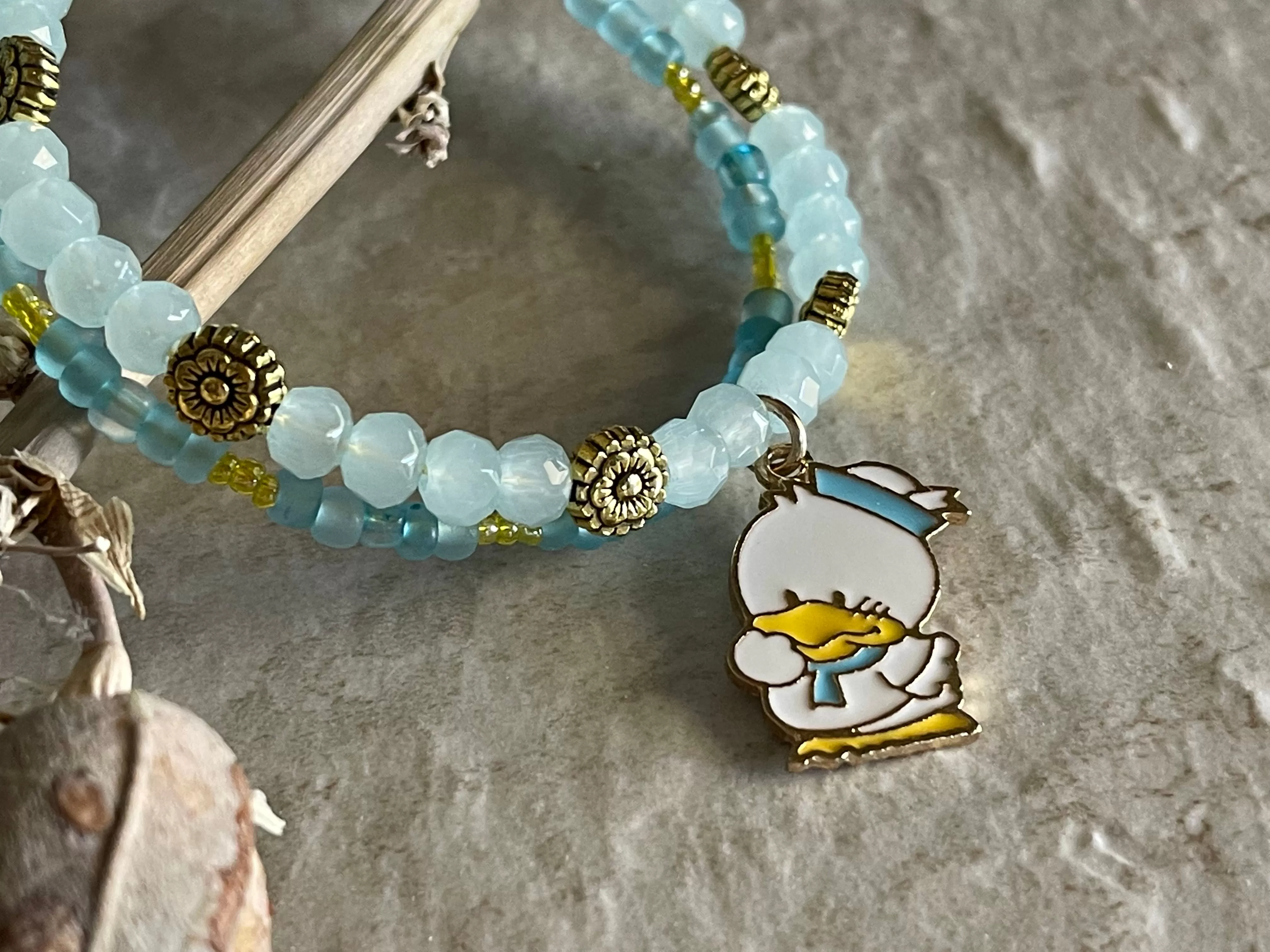 Duck Memory Wire Wrap Bracelet