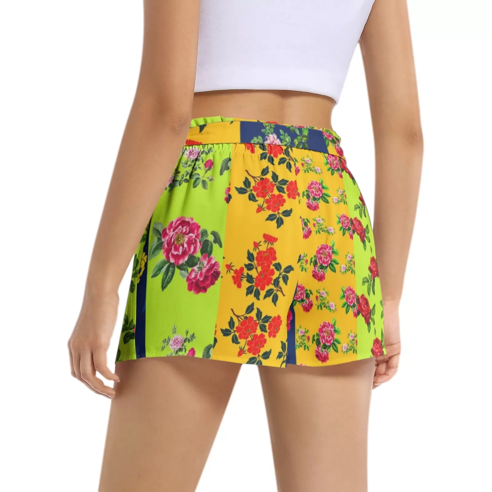 Ecletic Floral Array Women's Belted Short