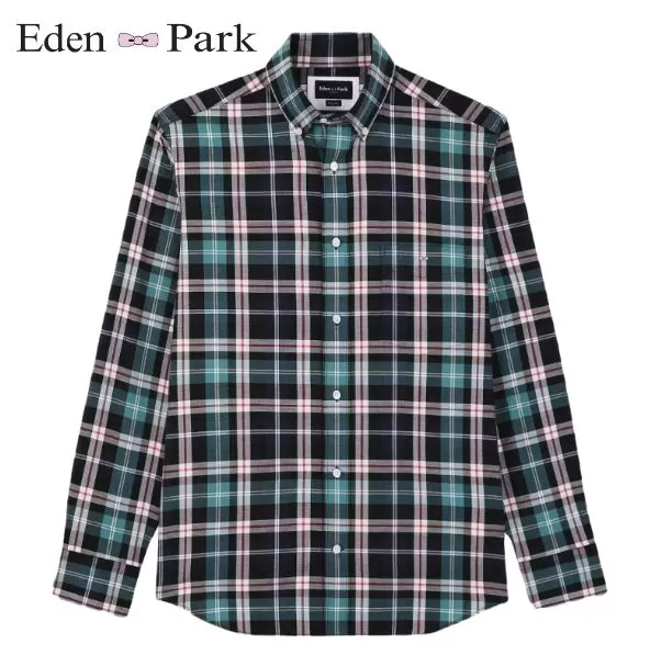 Eden Park Sacrebleus Green Check Shirt Green