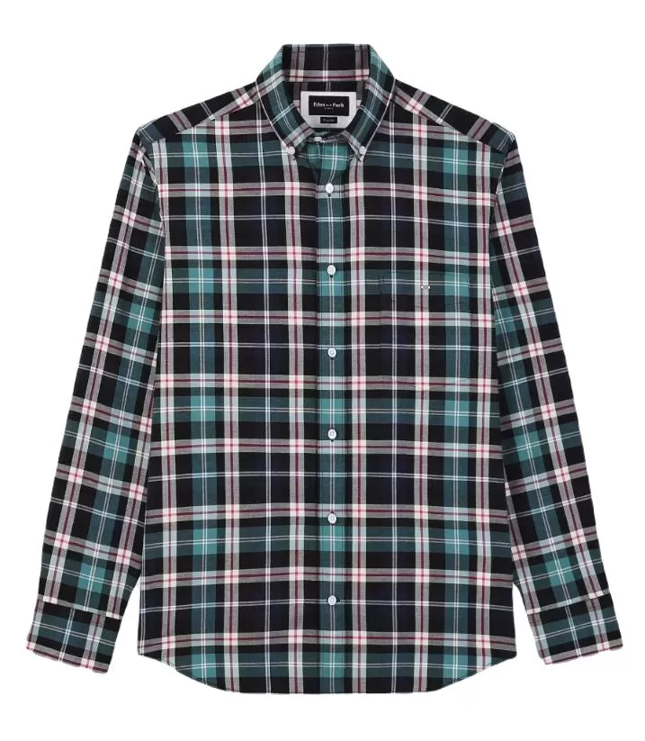 Eden Park Sacrebleus Green Check Shirt Green