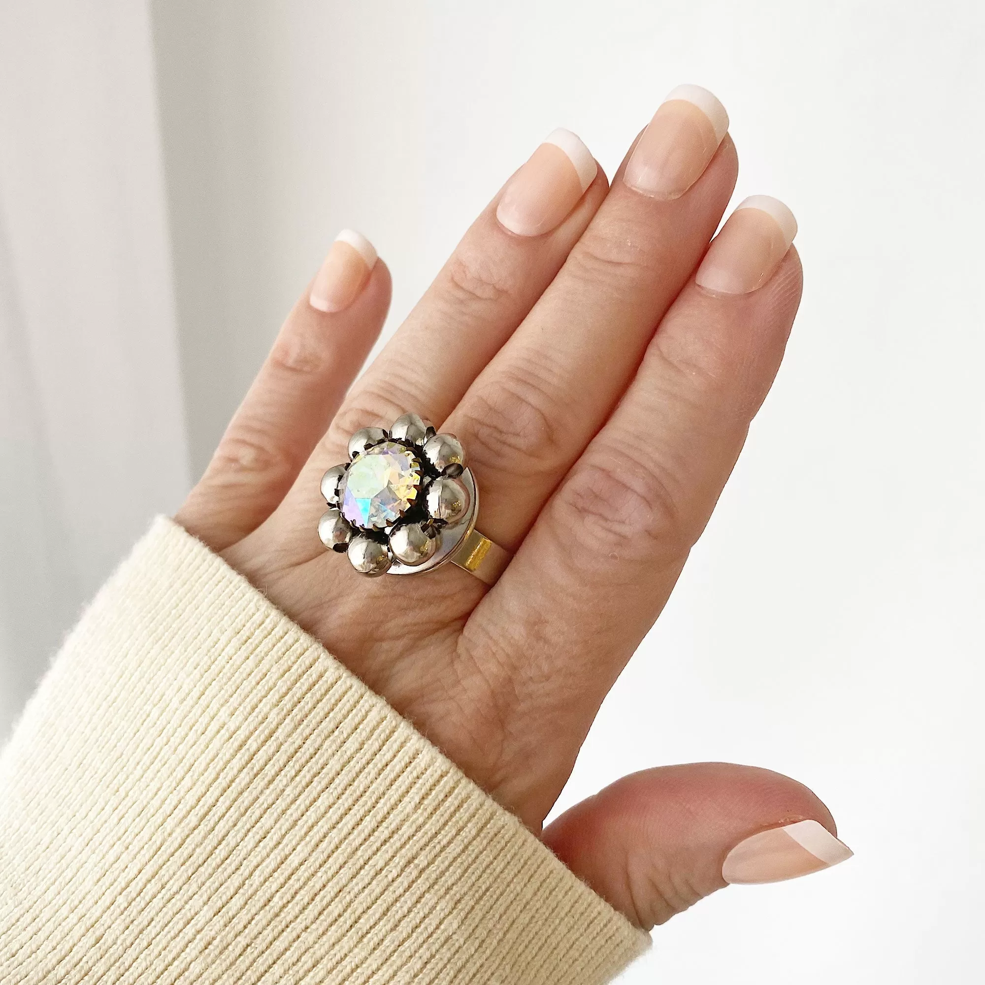 EDENA vintage beaded ab ring