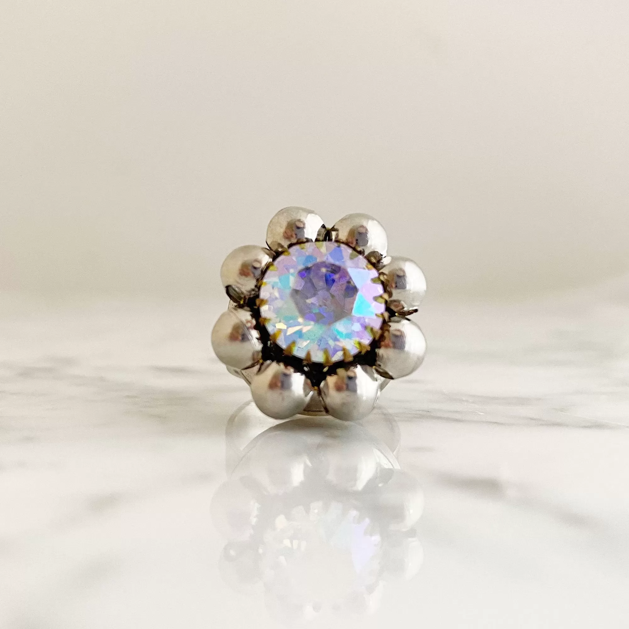 EDENA vintage beaded ab ring