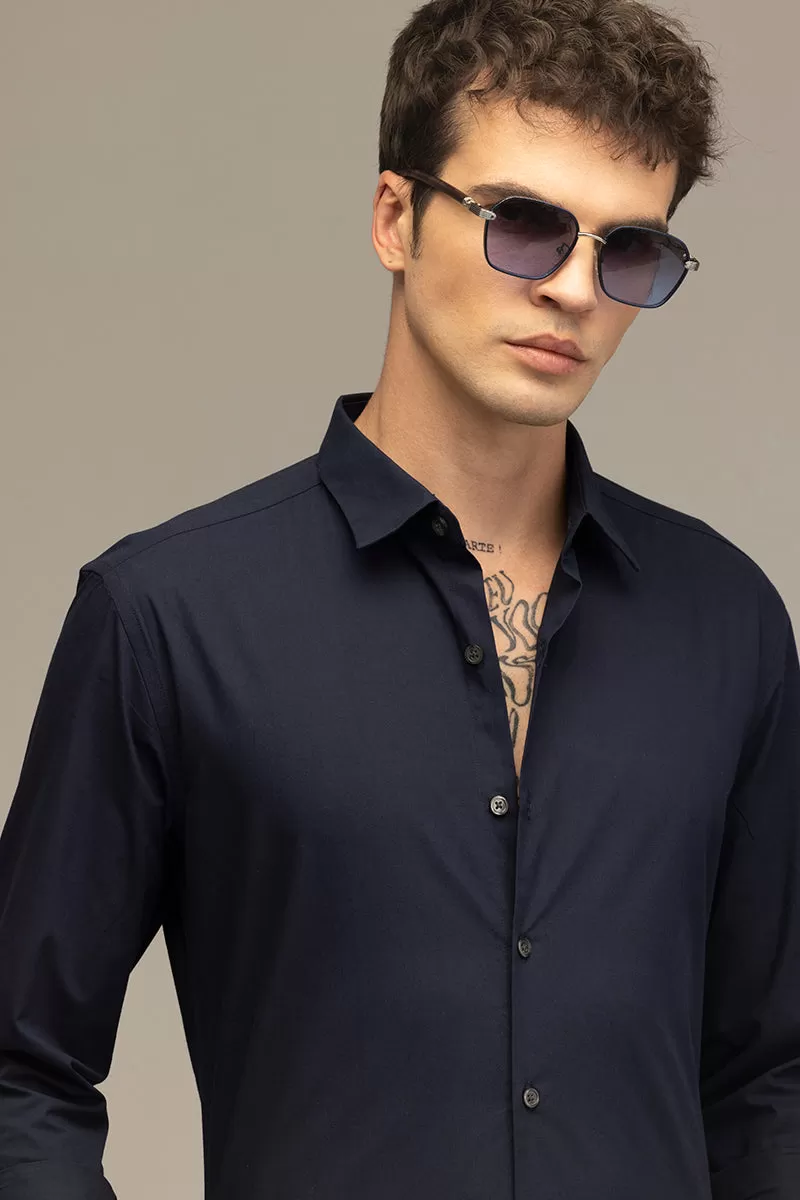 Elegant Monotone Navy Shirt