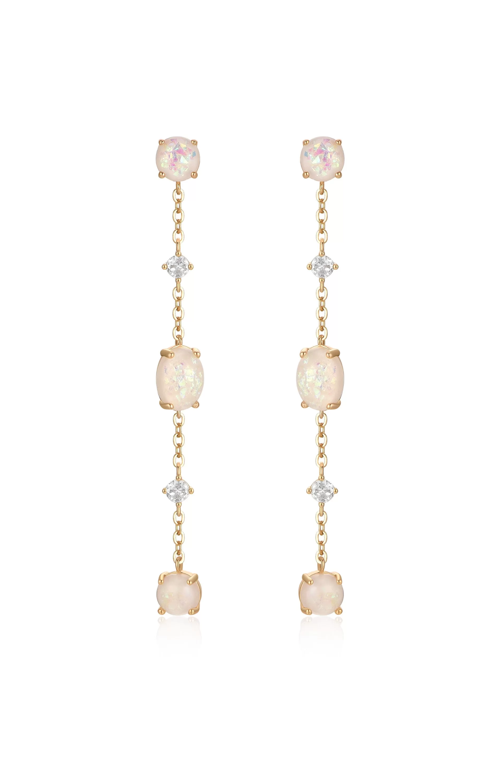 Elegant Opal Sway Dangle Earrings