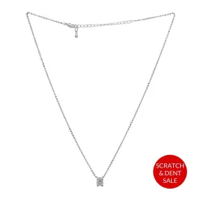 Elegant Rhinestone Charm Silver Necklace - Sample