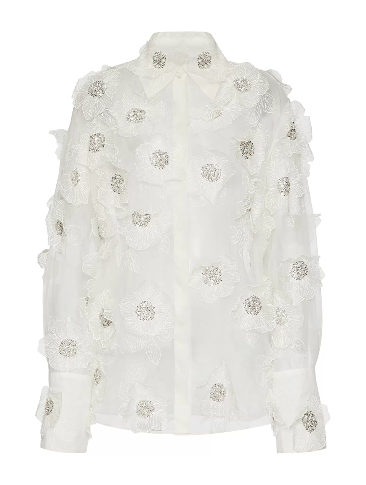 embroidered organza shirt