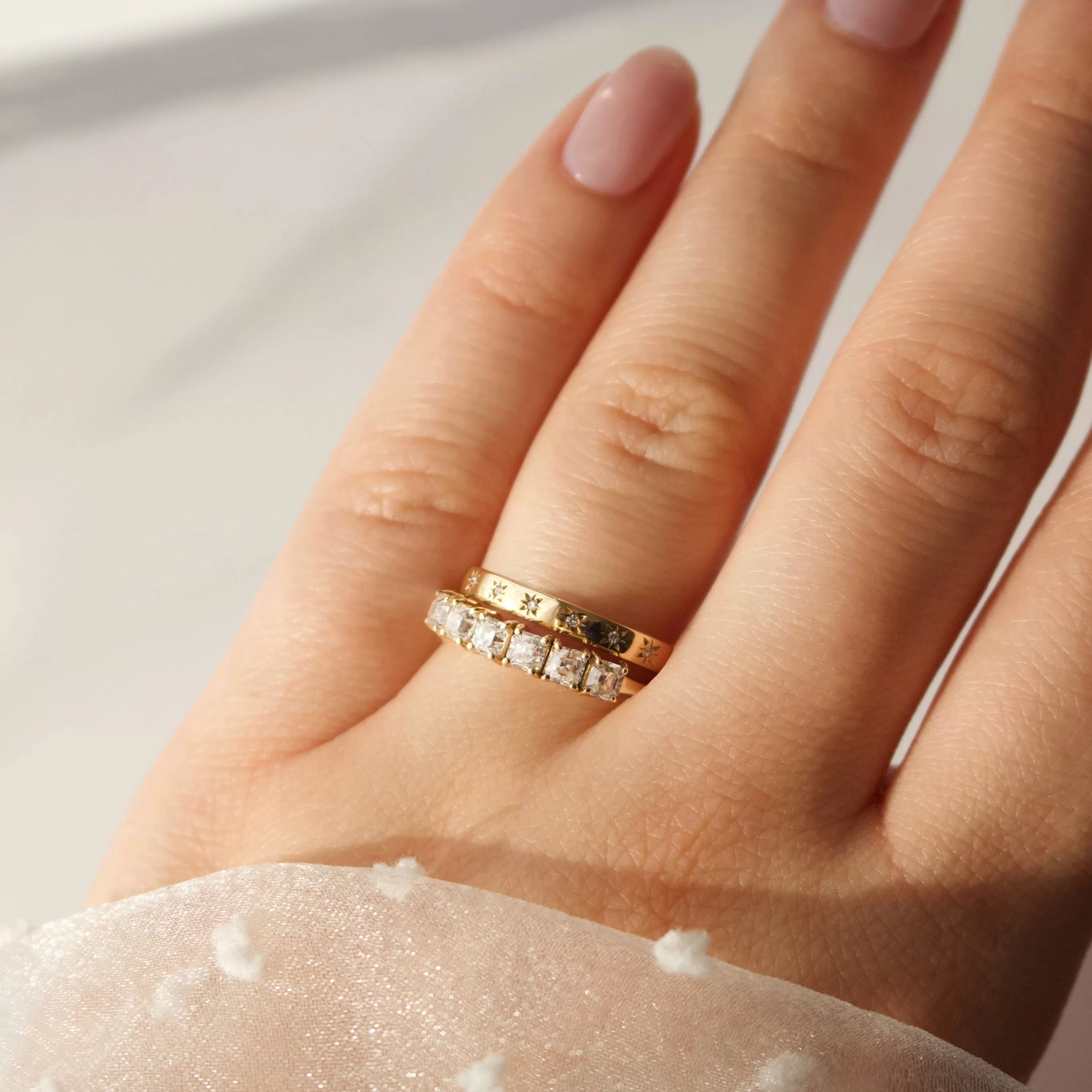 Emily Moissanite Half Eternity Ring