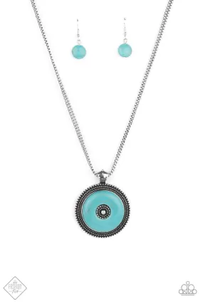 EPICENTER of Attention Turquoise Blue and Silver Necklace - Paparazzi Accessories