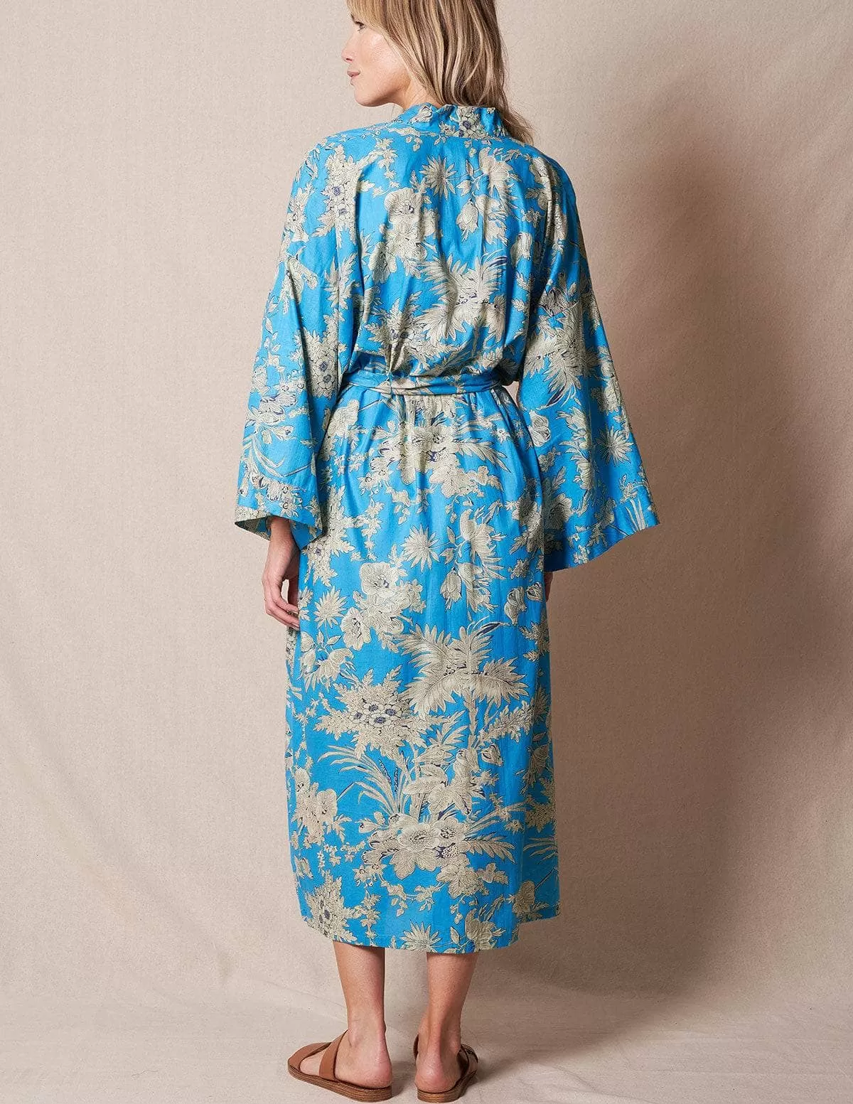 Fair Trade Kimono Robe - Turquoise