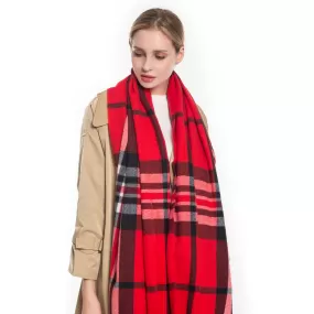 Fashion Check Tassel Oblong Scarf