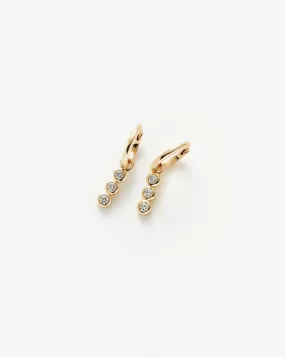 Fine Diamond Charm Hoop Earrings