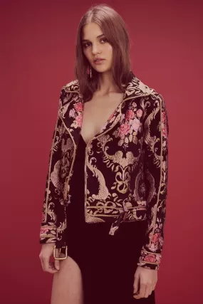 For Love and Lemons Brocade Moto Jacket