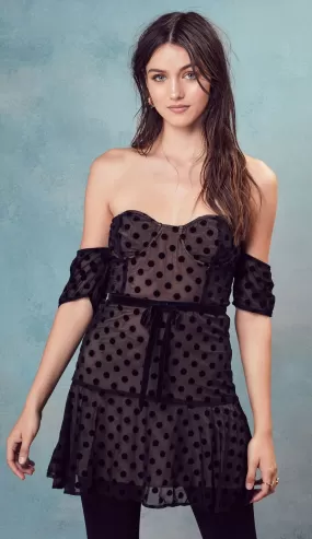 For Love and Lemons Dotty Strapless Dress