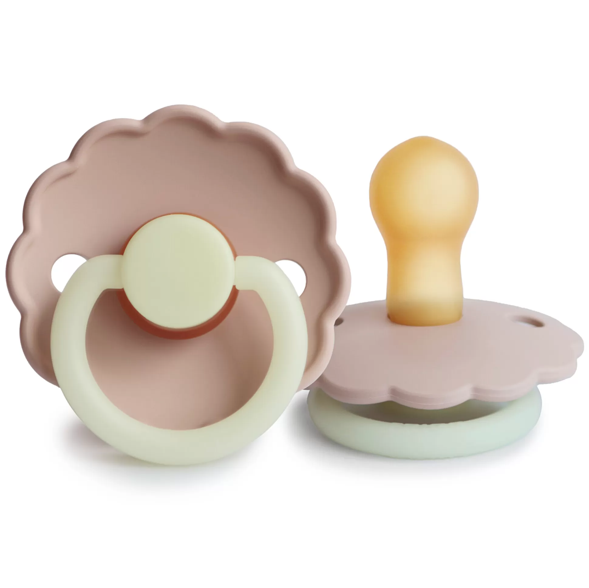 FRIGG Daisy Latex Baby Pacifier 2-Pack Blush Night/Biscuit