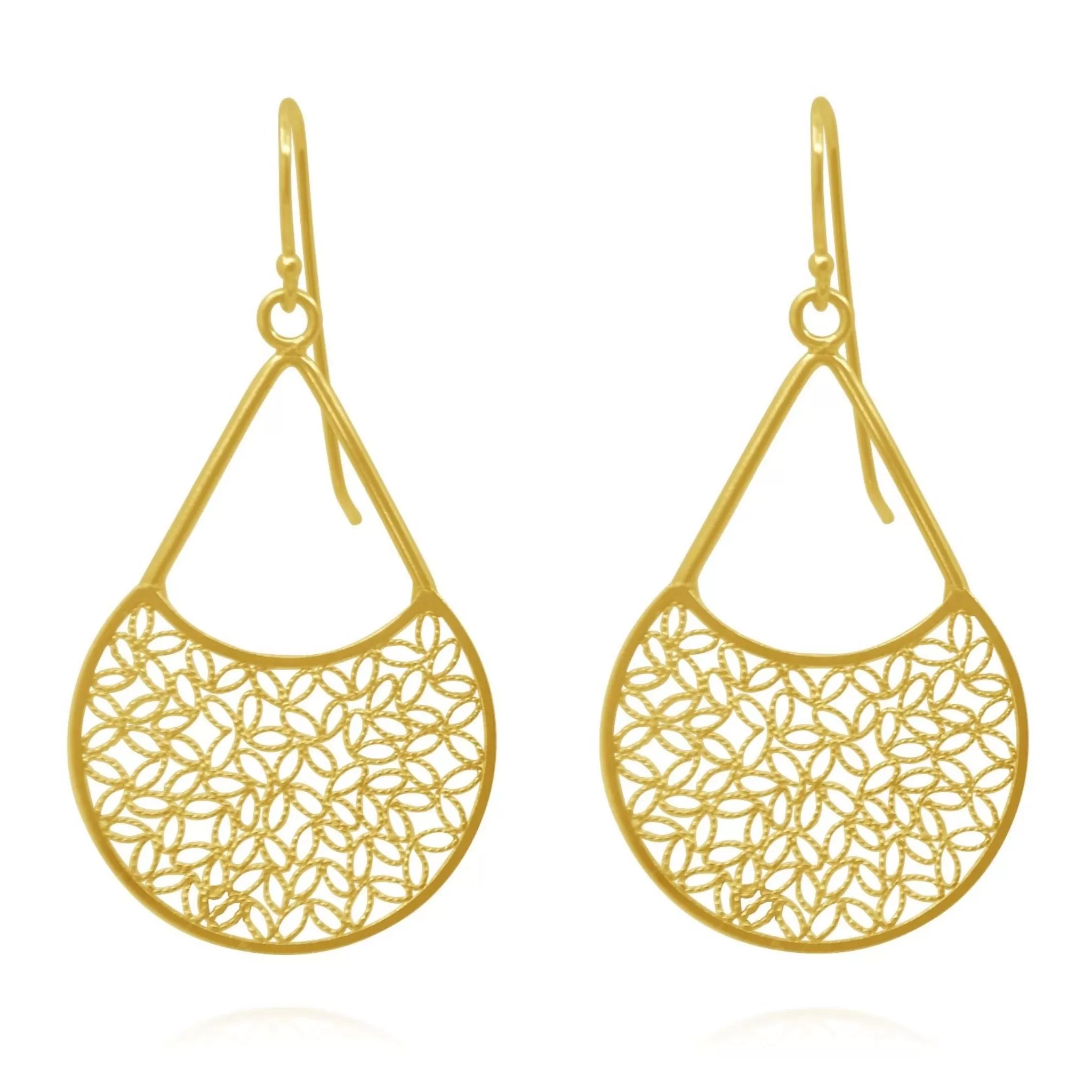 FUSION SOLID GOLD 18K MEDIUM EARRINGS FILIGREE