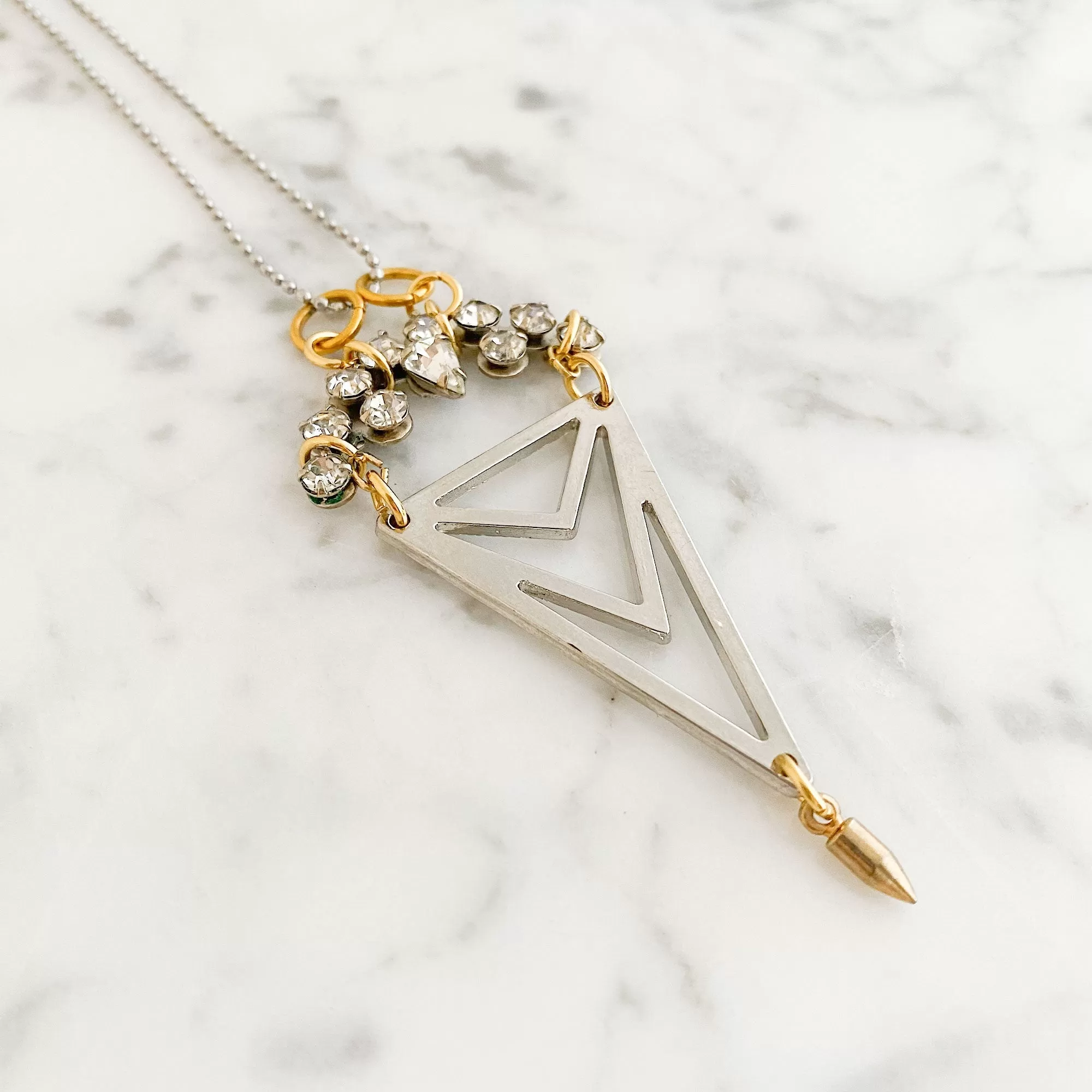 GARCIA silver triangle pendant necklace